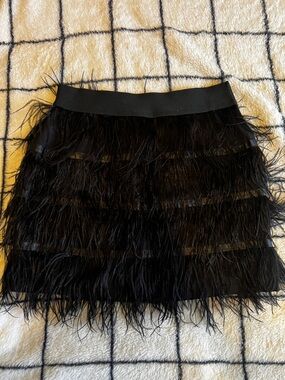Sparkle & Fade Black Feather Mini skirt
